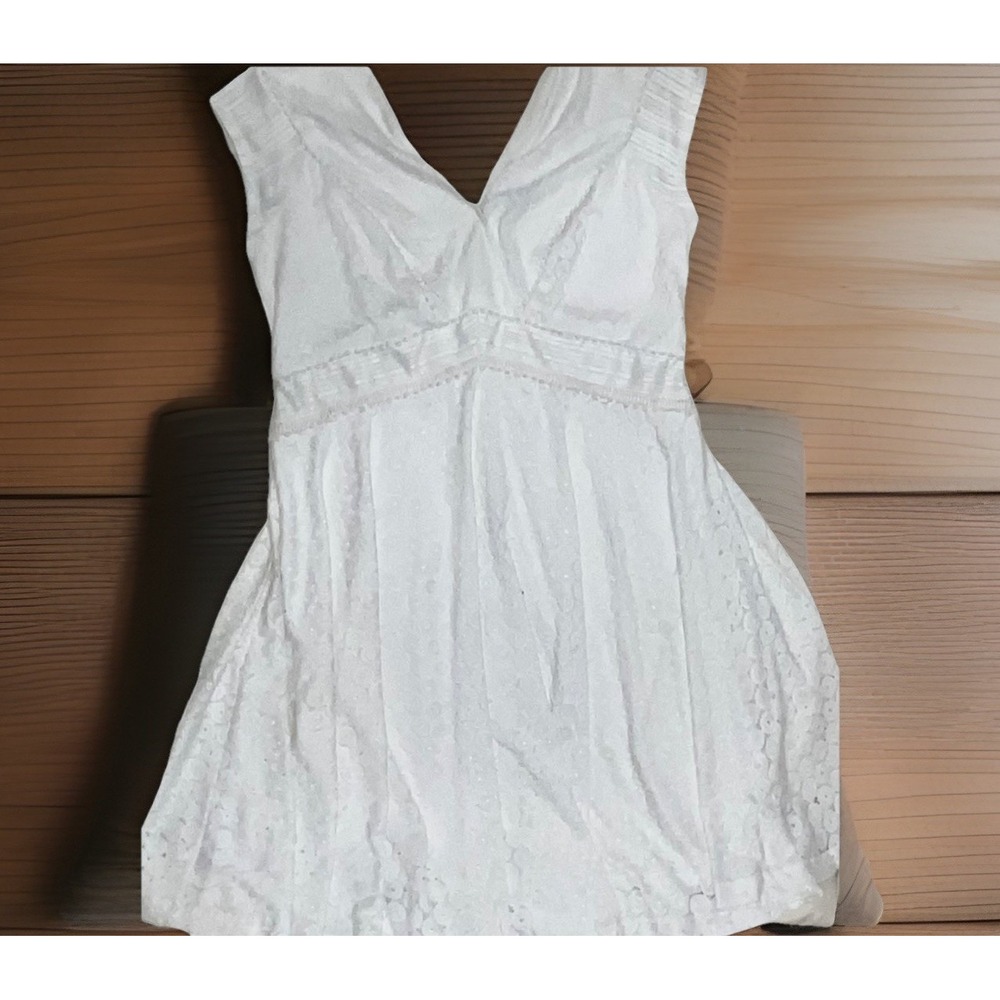Lane Bryant Women's Mid Length A-line Eyelet Dress Lined White Size 18